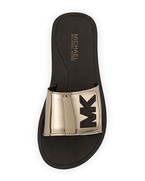 michael kors mk slide sandals|michael kors slides women's.